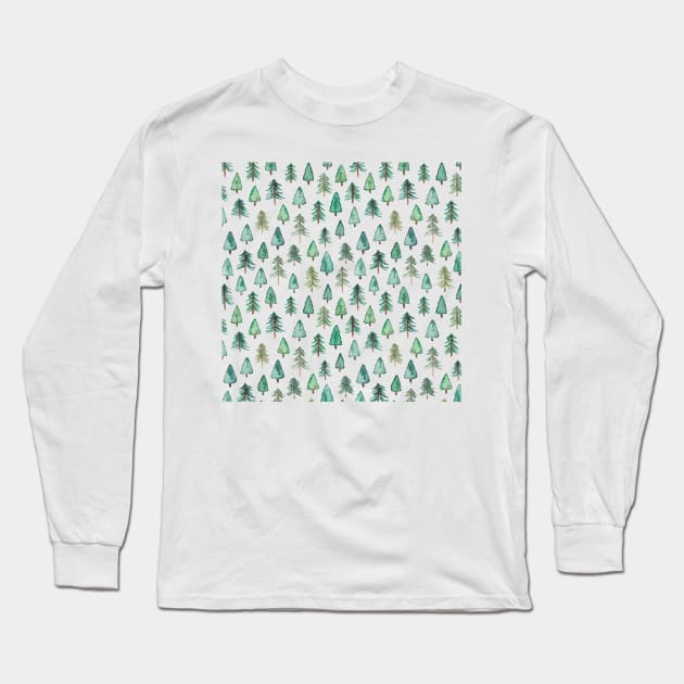 Watercolour Woodland Long Sleeve T-Shirt by Elena_ONeill